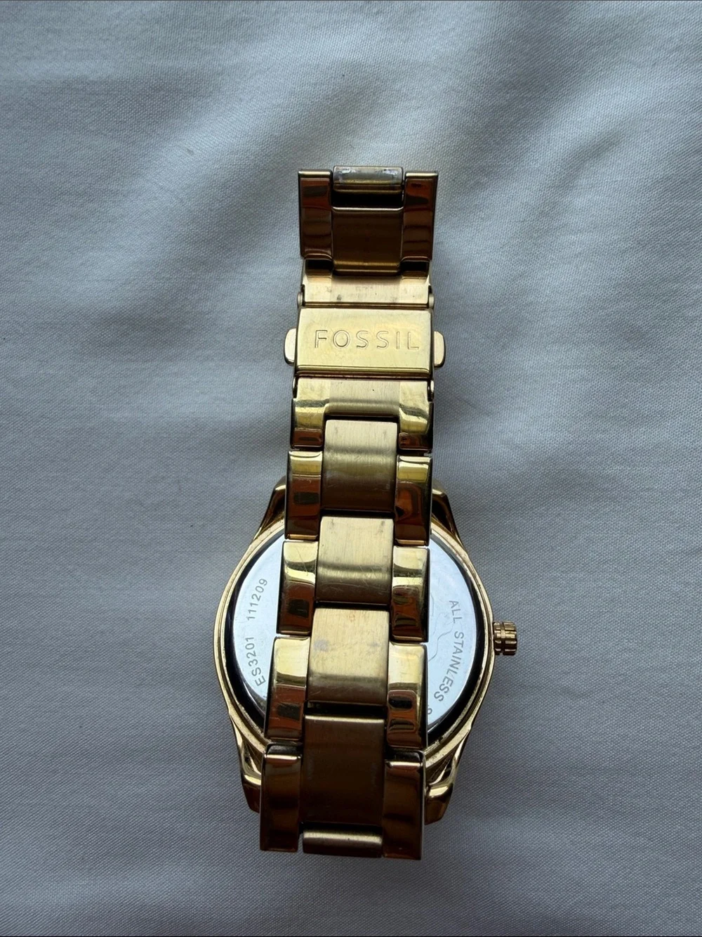 Fossil Women’s Gold-Tone Multi-Function Crystal Bezel Watch